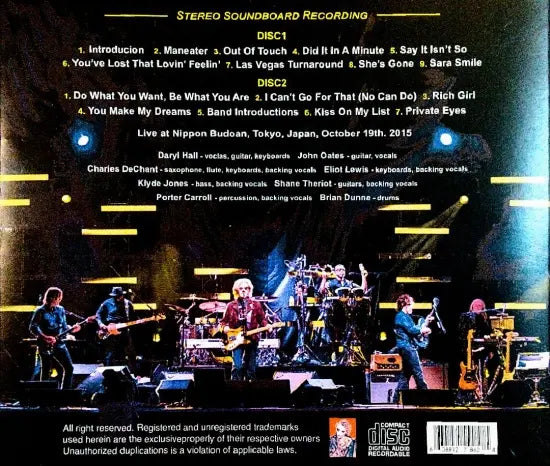 Daryl Hall & John Oates / at Budokan 2015 STEREO SOUNDBOARD (2CDR)