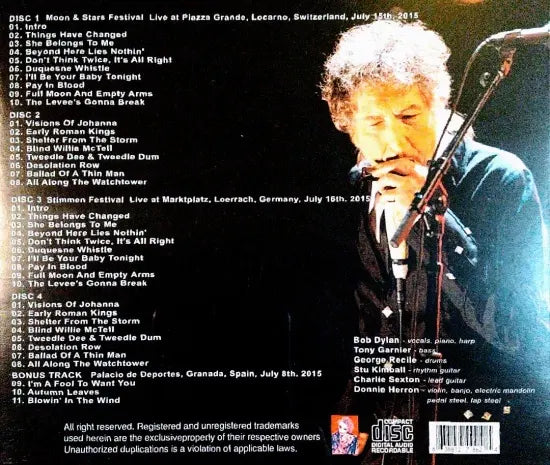 Bob Dylan / 2 Summer Festival 2015 (4CDR)