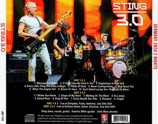 STING / 3.0 TOUR IN GERMANY 2024 2 NIGHTS (4CDR)