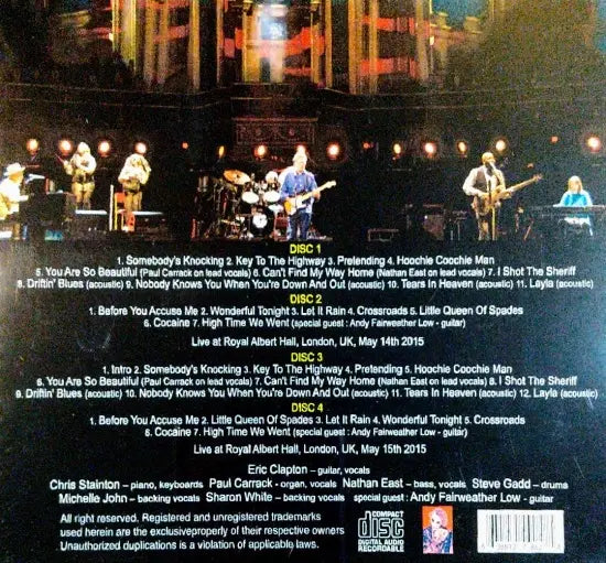 ERIC CLAPTON / ROYAL ALBERT HALL 2015 FIRST & SECOND NIGHT (4CDR)