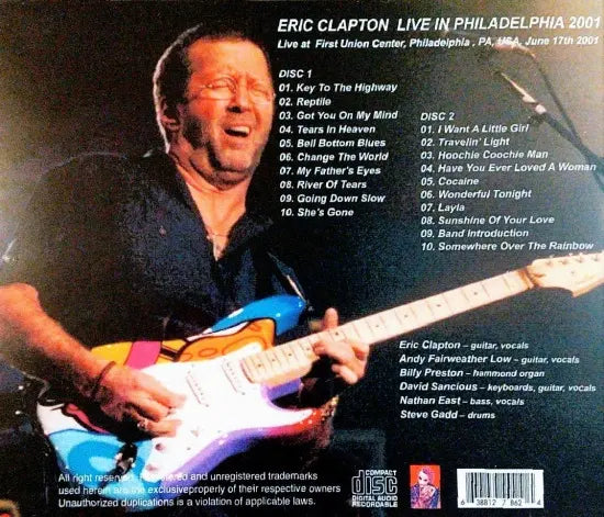 ERIC CLAPTON / LIVE IN PHILADELPHIA 2001 (2CDR) – Music Lover Japan