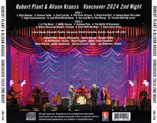 ROBERT PLANT & ALISON KRAUSS / VANCOUVER 2024 2ND NIGHT Multi IEM Matrix Sound (2CDR)