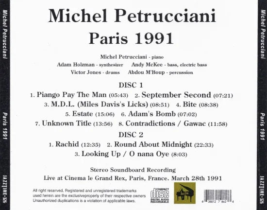 Michel Petrucciani / Paris 1991 SOUNDBOARD (2CDR)