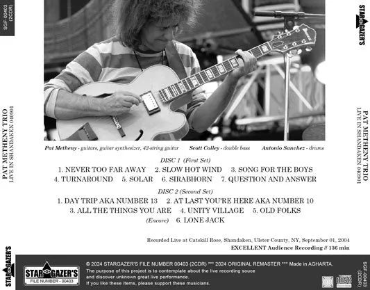 PAT METHENY TRIO / LIVE IN SHANDAKEN 040901 (2CDR)