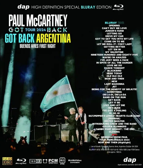 PAUL McCARTNEY / GOT BACK ARGENTINA 2024 BUENOS AIRES FIRST NIGHT "BLURAY SPECIAL EDITION" (1BDR)