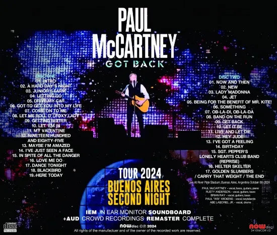 PAUL McCARTNEY GOT BACK 2024.12.19 VIP非売 PAUL McCARTNEY GOT BACK 2024.12.19 VIP非売