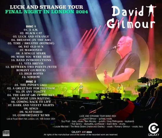 DAVID GILMOUR / LUCK AND STRANGE TOUR FINAL NIGHT IN LONDON 2024 (2CDR)