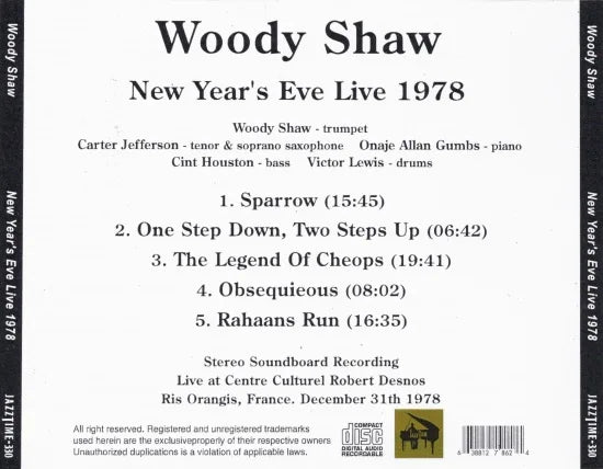 Woody Shaw / New Year's Eve Live 1978 STEREO SOUNDBOARD (1CDR)