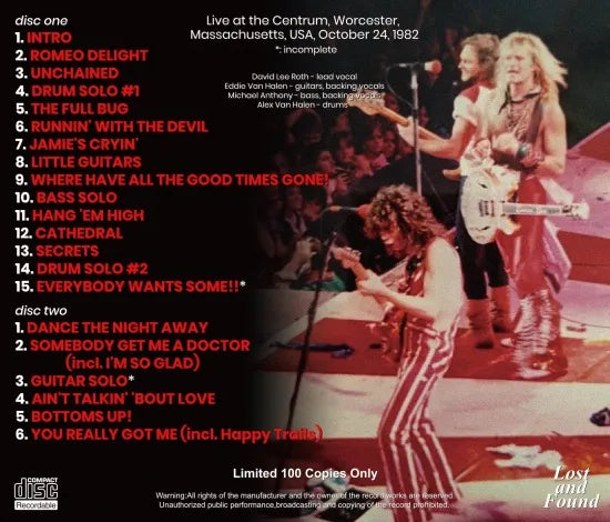 VAN HALEN / THIRD NIGHT IN WORCESTER 1982 (2CDR)