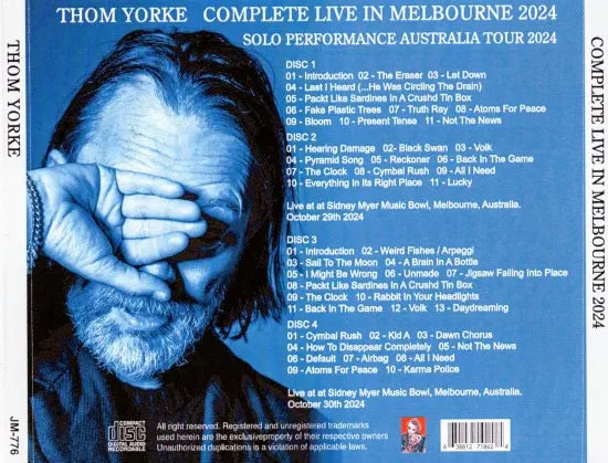 THOM YORKE / COMPLETE LIVE IN MELBOURNE 2024 (4CDR)