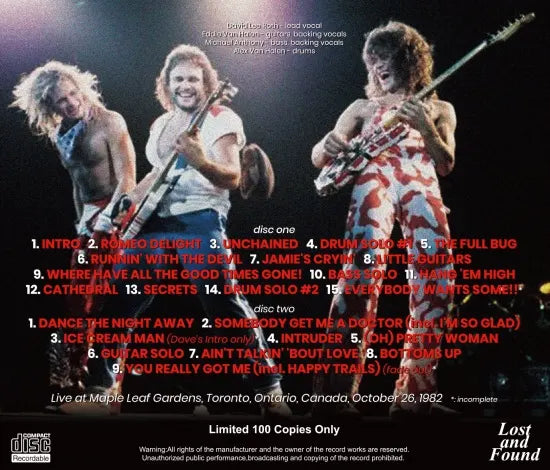 VAN HALEN / TORONTO 1982 SOUNDBOARD (2CDR)