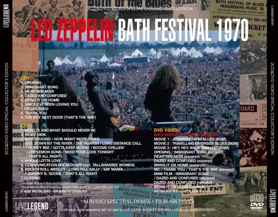 LED ZEPPELIN / BATH FESTIVAL 1970 SPECIAL EDITION (2CD+1DVD)