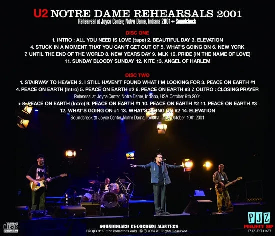 U2 / NOTRE DAME REHEARSALS 2001 (2CDR)