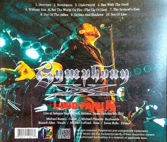 Symphony X / Loud Park 16 (1CDR)