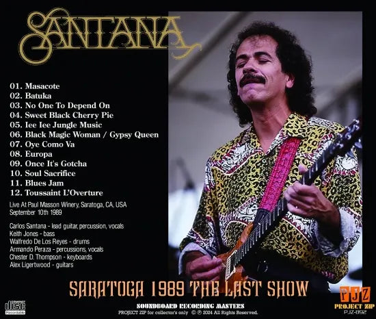 SANTANA / SARATOGA 1989 THE LAST SHOW (1CDR)