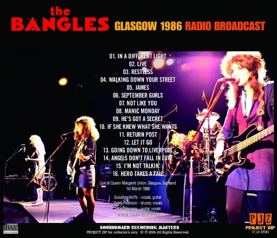 THE BANGLES / GLASGOW 1986 RADIO BROADCAST Soundboard (1CDR)