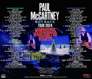 PAUL McCARTNEY / GOT BACK TOUR 2024 WONDERFUL MANCHESTER NIGHTS (4CDR)