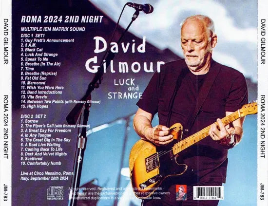 DAVID GILMOUR / ROMA 2024 2ND NIGHT (2CDR Multiple IEM Matrix)