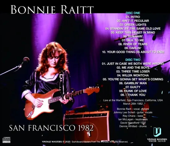 BONNIE RAITT / SAN FRANCISCO 1982 STEREO SOUNDBOARD (2CDR)