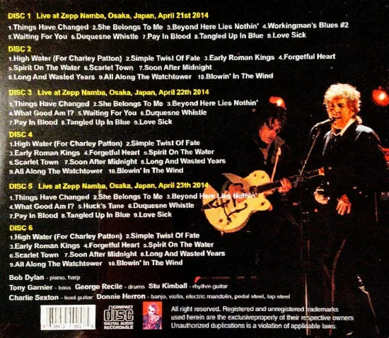 BOB DYLAN / COMPLETE OSAKA 2014 (6CDR)