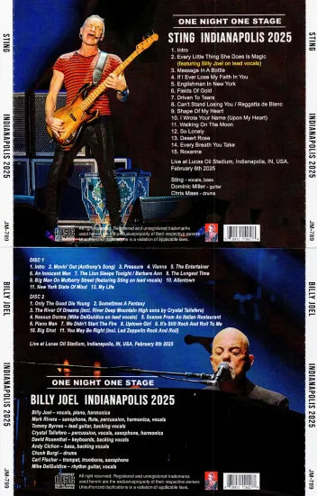 BILLY JOEL & STING / INDIANAPOLIS 2025 + STING INDIANAPOLIS 2025 (2CDR+1CDR)