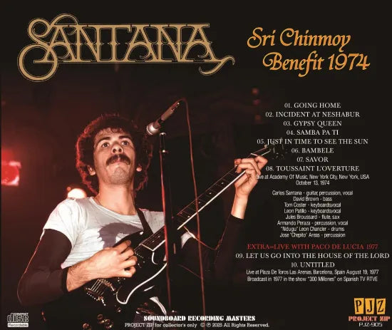 SANTANA / SRI CHINMOY BENEFIT 1974 SOUNDBOARD (1CDR)