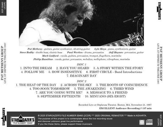 PAT METHENY GROUP / LIVE AT ORPHEUM THEATER 1997 (2CDR)