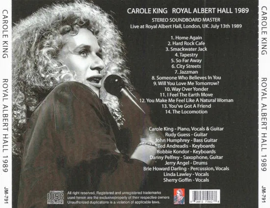 Carole King / Royal Albert Hall 1989 STEREO SOUNDBOARD (1CDR)