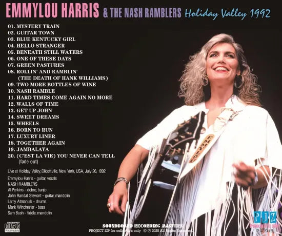 EMMYLOU HARRIS & THE NASH RAMBLERS / HOLIDAY VALLEY 1992 (1CDR)