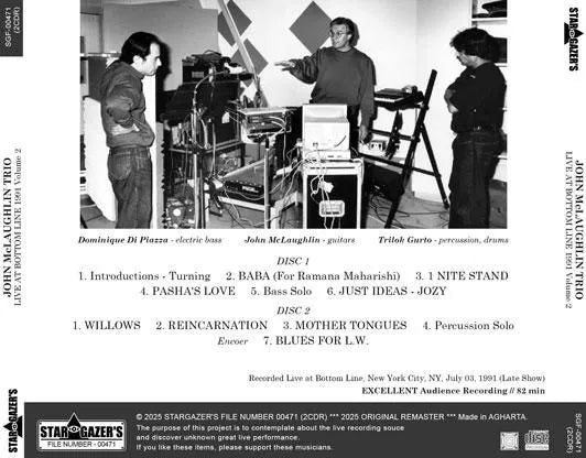 JOHN McLAUGHLIN TRIO / LIVE AT BOTTOM LINE 1991 VOLUME 2 (2CDR)