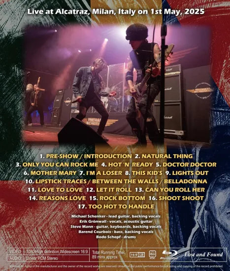 MICHAEL SCHENKER / ONE NIGHT IN MILAN 2025 FULL HD MULTI ANGLES EDITION (1BDR)