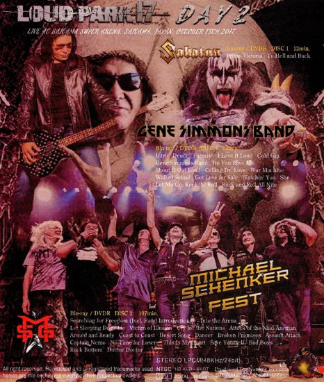 SABATON / GENE SIMMONS BAND / MICHAEL SCHENKER FEST LOUD PARK 17 DAY2 (2BDR+2DVDR)