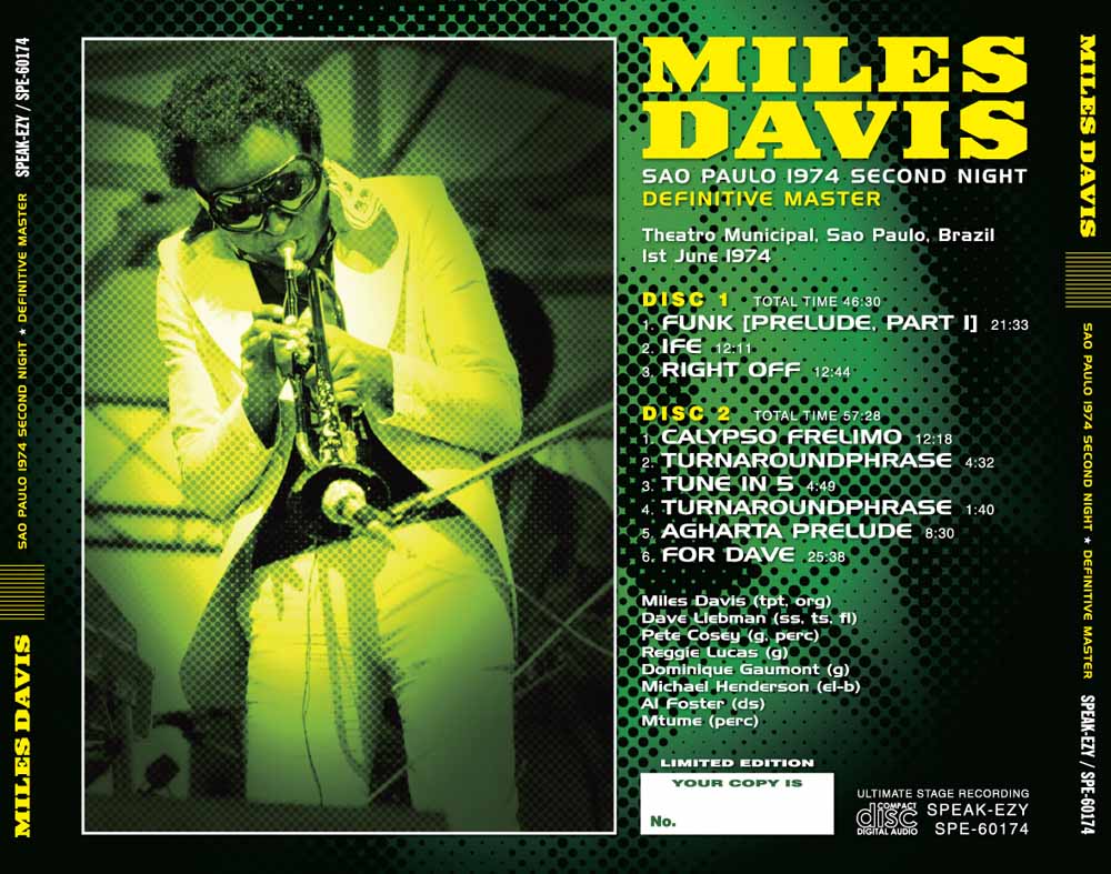 MILES DAVIS / SAO PAULO 1974 SECOND NIGHT Definitive Master