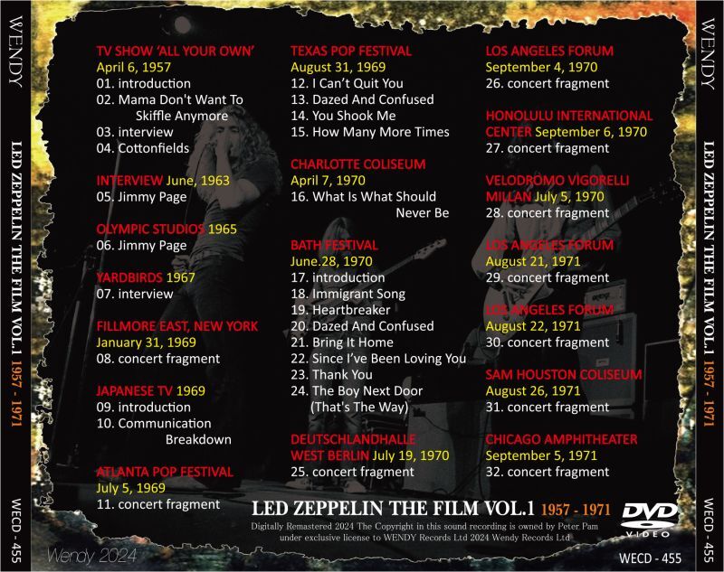 LED ZEPPELIN / THE FILM VOL.1 1957 - 1971 (1DVD)