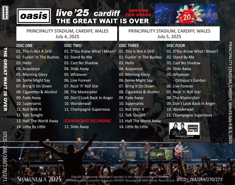 ポップス+ロック(洋楽) OASIS /2025 THE GREAT WAIT IS OVER(4CD) OASIS / 2025 THE GREAT WAIT IS OVER