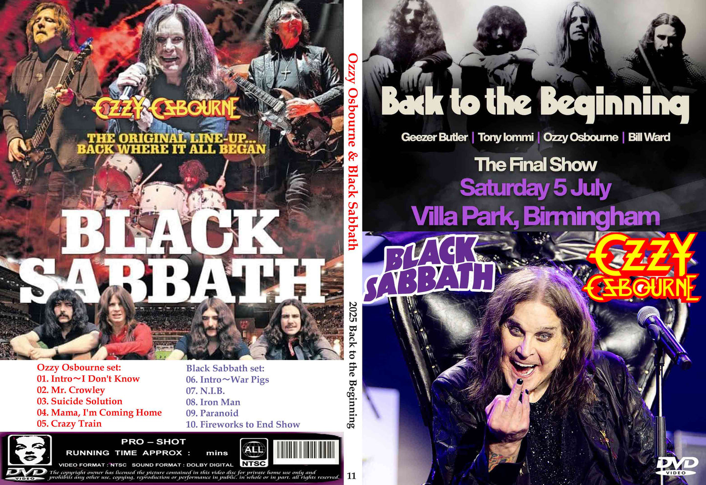 Ozzy Osbourne & Black Sabbath / 2025 Back to the Beginning (1DVD)