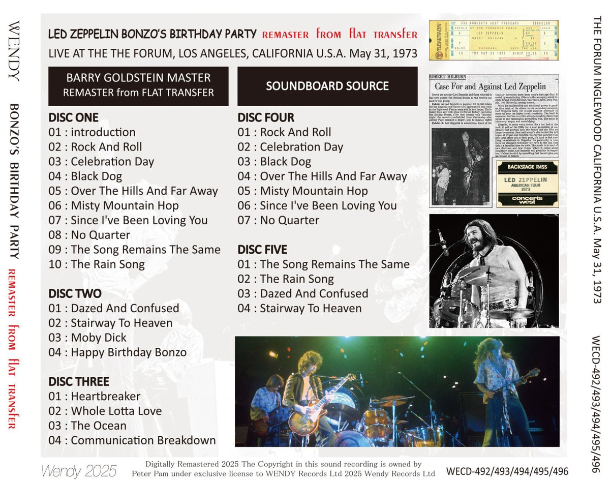 LED ZEPPELIN / 1973 BONZO'S BIRTHDAY PARTY remaster from