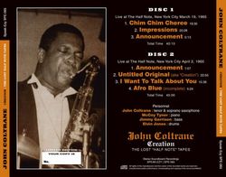 JOHN COLTRANE / CREATION THE LOST HALF NOTE TAPES Soundboard (2CD)