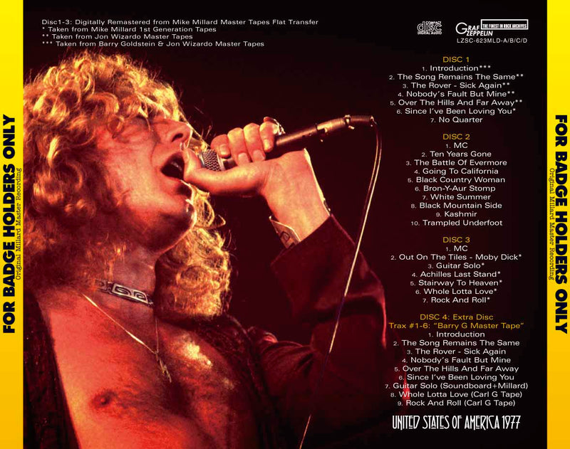 LED ZEPPELIN / FOR BADGE HOLDERS ONLY ORIGINAL MILLARD MASTER RECORDING (4CD+3CDR)
