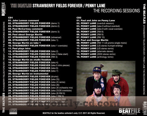 THE BEATLES / THE RECORDING SESSIONS STRAWBERRY FIELDS FOREVER PENNY LANE Soundobard (2CDR)