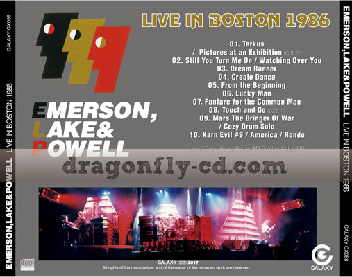 EMERSON, LAKE & POWELL / LIVE IN BOSTON 1986 (1CDR)