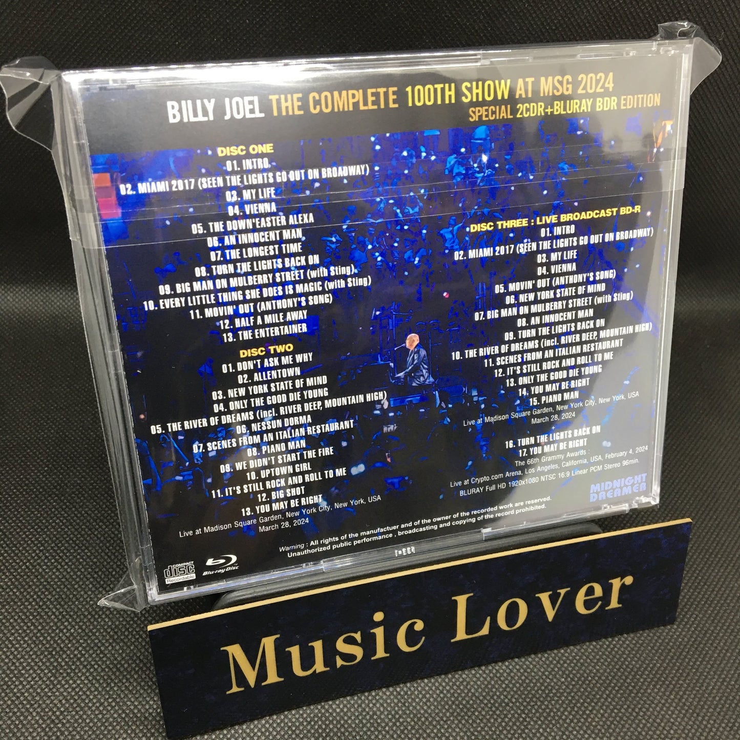 BILLY JOEL / THE COMPLETE 100TH SHOW AT MSG 2024 (2CDR+1BDR)