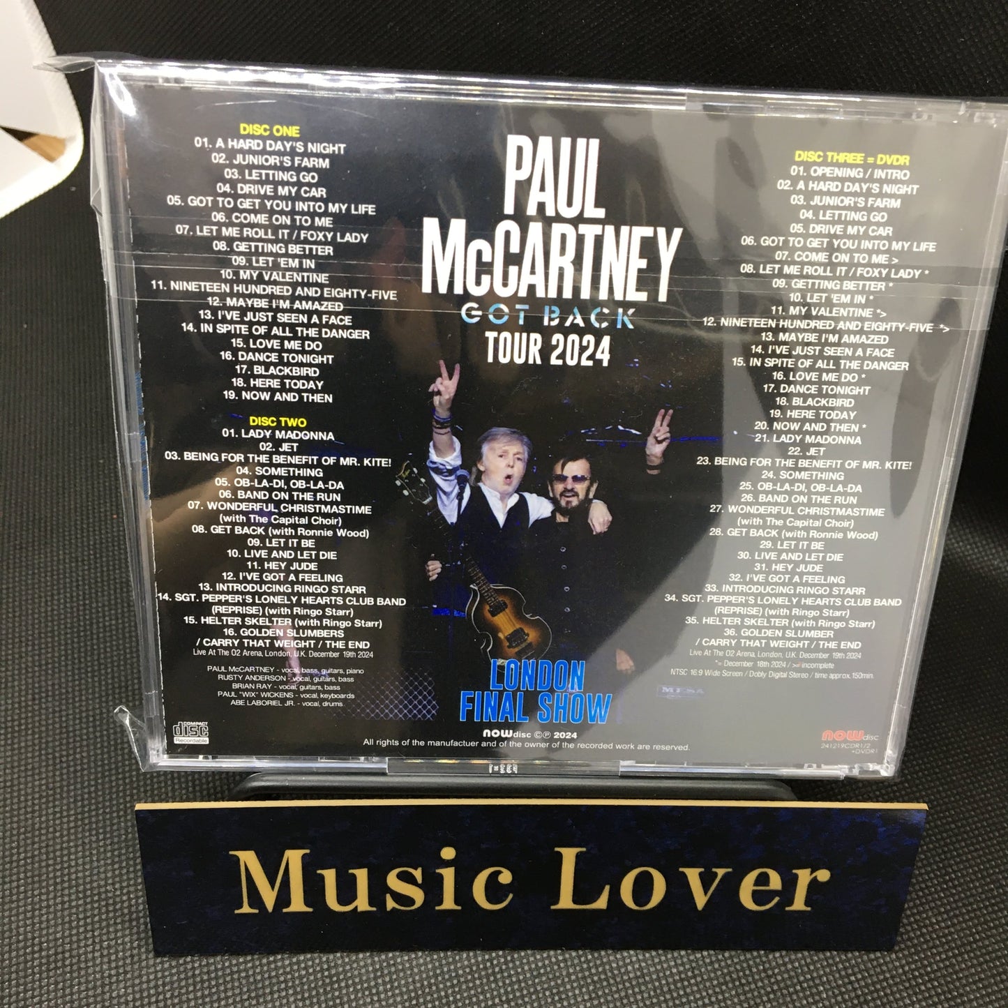 PAUL McCARTNEY / GOT BACK TOUR 2024 LONDON FINAL SHOW (2CDR+1DVDR)