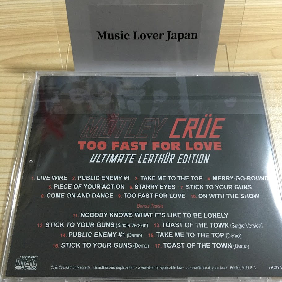 MOTLEY CRUE / TOO FAST FOR LOVE ULTIMATE LEATHR EDITION