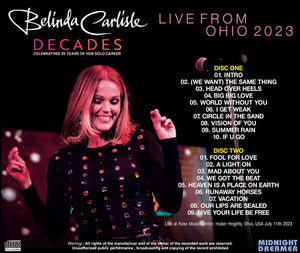 BELINDA CARLISLE / LIVE FROM OHIO DECADES TOUR 2023 (2CDR)