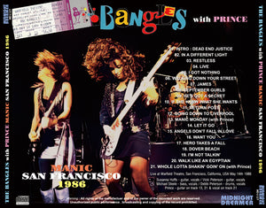 THE BANGLES with PRINCE / MANIC SAN FRANCISCO 1986 (1CDR)