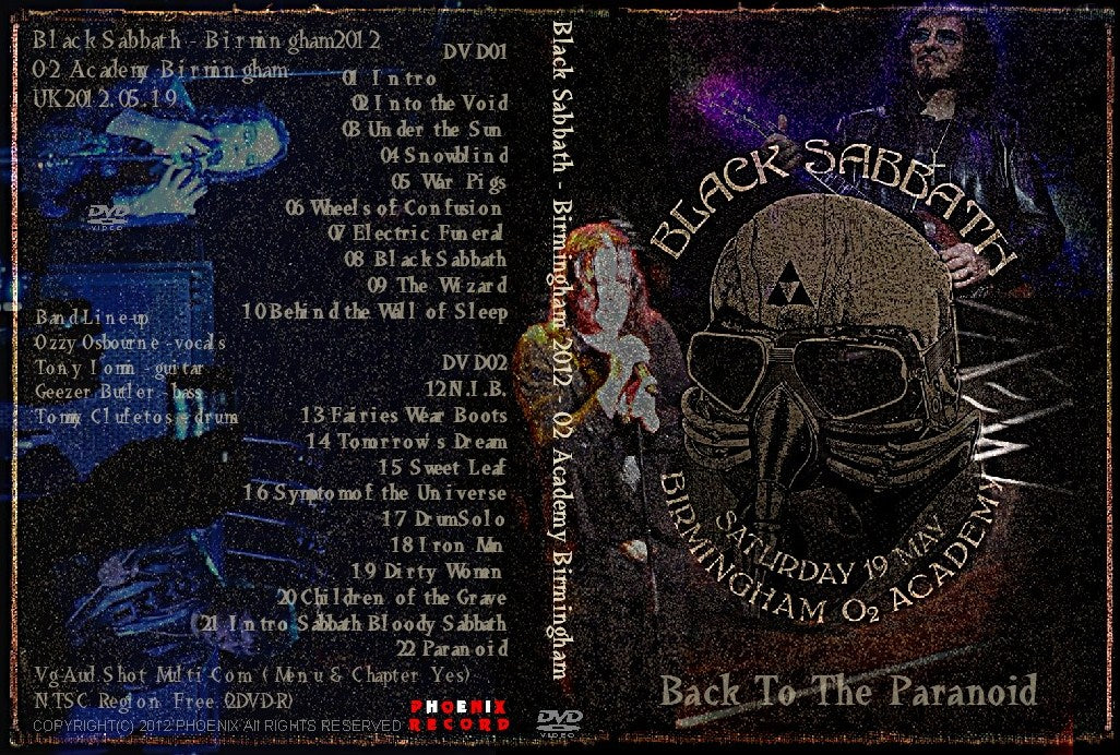 Black Sabbath / Birmingham 2012 O2 Academy (2DVDR)