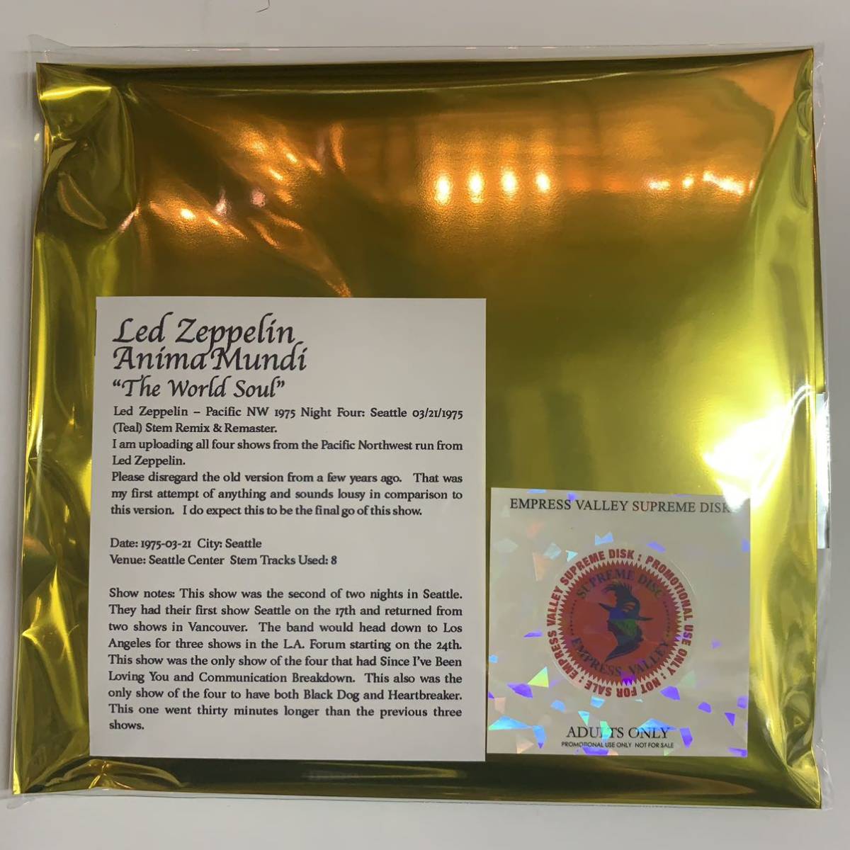 LED ZEPPELIN / ANIMA MUNDI THE WORLD SOUL (4CD) EMPRESS VALLEY 