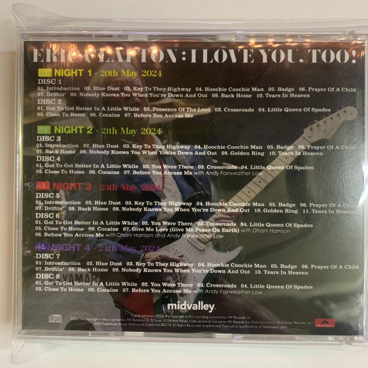 ERIC CLAPTON / I LOVE YOU, TOO! Royal Albert Hall 2024 4 Nights (8CD)