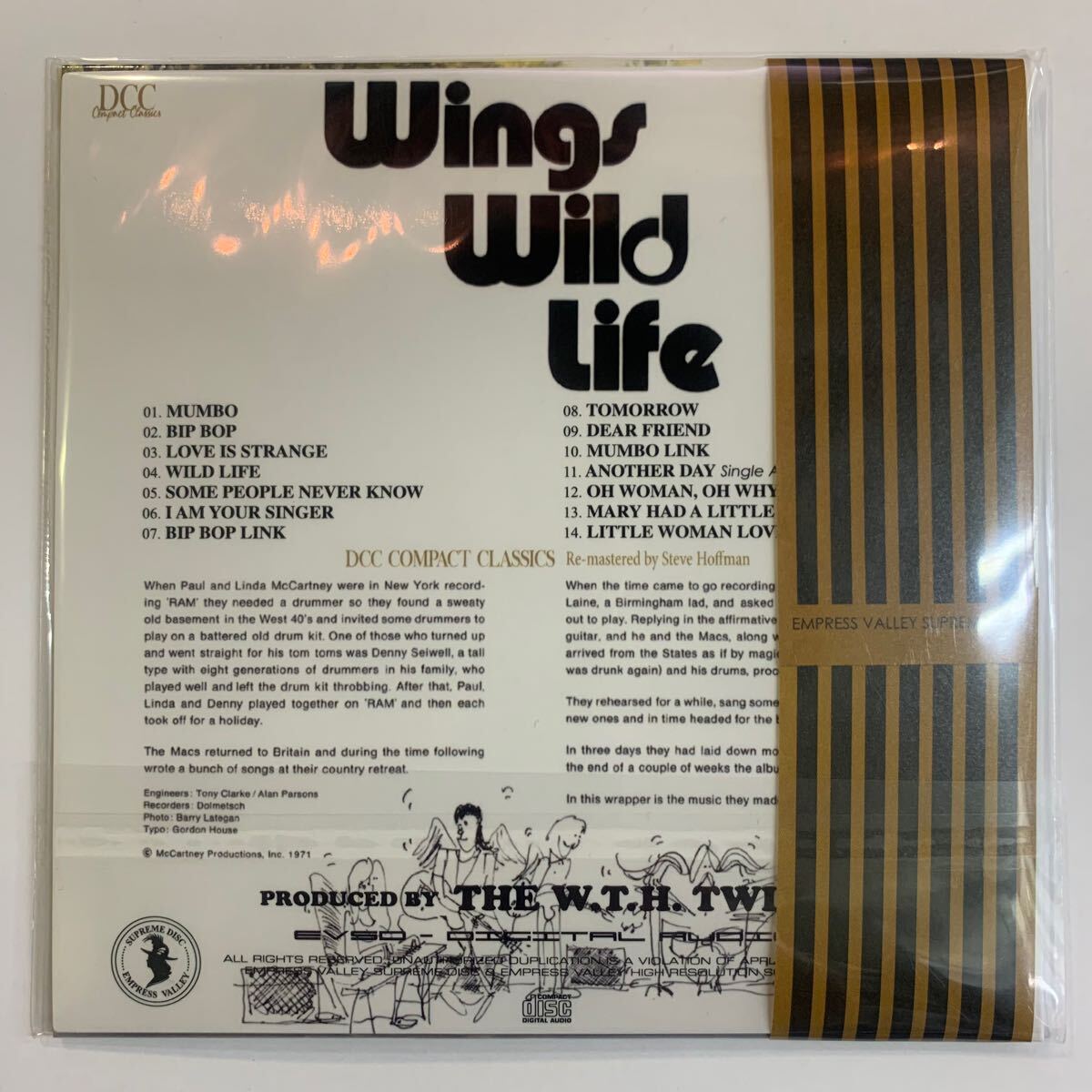 Paul McCartney & WINGS / WILD LIFE DCC COMPACT CLASSICS Remastered by Steve Hoffman (1CD)